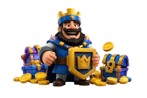 RoyaleCoach AI subscription plans represented by the King and reward chests